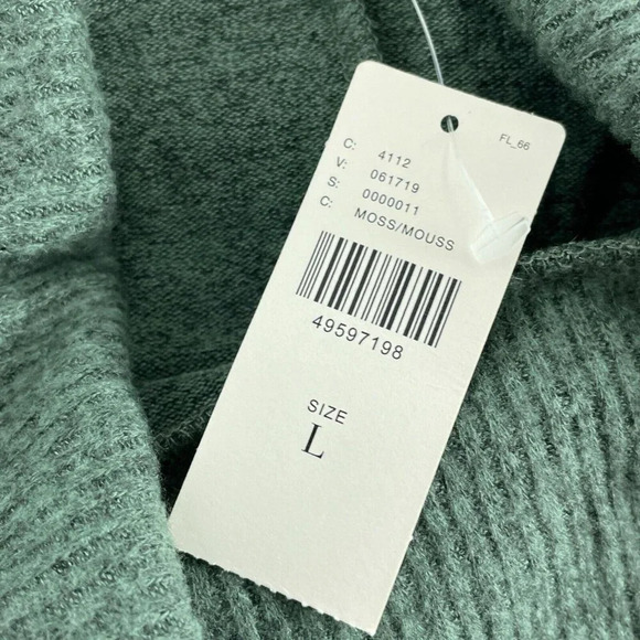 Anthropologie Womens Green Turtleneck Sweater Large Made In USA NWT  2753 - Picture 4 of 9